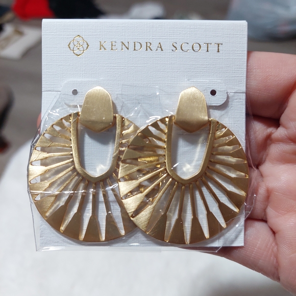 Kendra Scott Gold Geometric Earrings - Picture 3 of 5